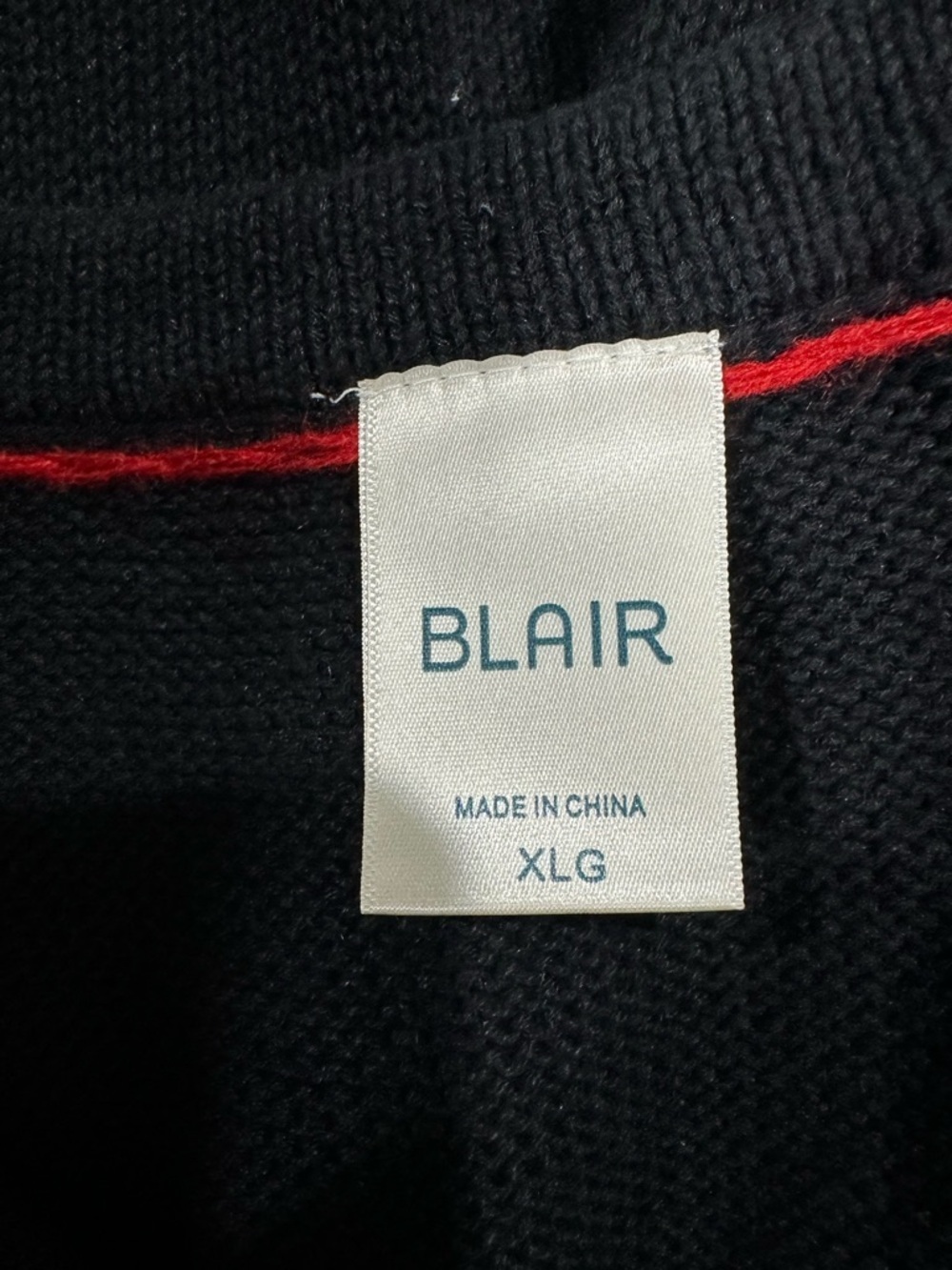 Blair Black Knit Zip-Front Vest with Red Cardinal Embroidery Vintage Sz XL - Picture 4 of 5